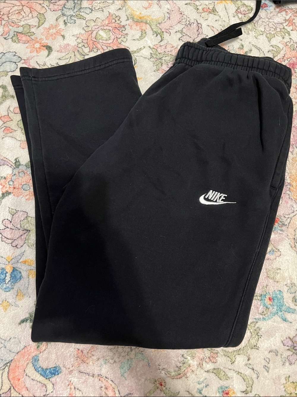 Nike men’s Black Jogger Sweatpants with White Logo